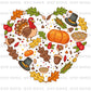 Fall Pumpkin Heart DTF Transfer – Funny Thanksgiving & Halloween Ready to Press Heat Transfer