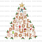 Alphabet Christmas Tree DTF Transfer – Teacher Holiday Lights Ready to Press