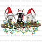 Santa Hat Goat Christmas DTF Transfer – Funny Farm Animal Holiday Ready to Press