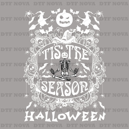 Tis The Season DTF Transfer – Halloween Skeleton Ready to Press Heat Transfer