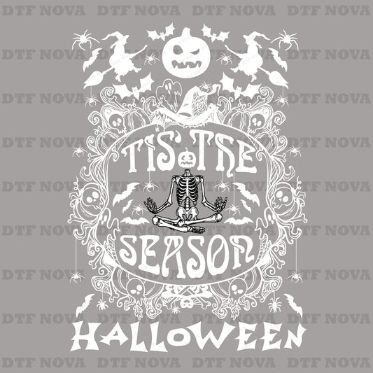 Tis The Season DTF Transfer – Halloween Skeleton Ready to Press Heat Transfer