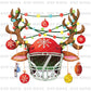 Football Christmas DTF Transfer – Santa Hat Sports Holiday Ready to Press