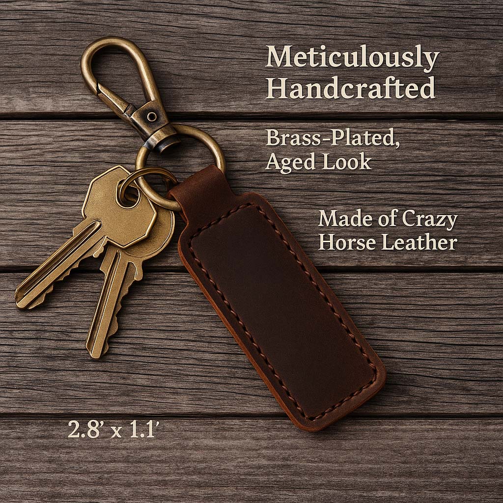 Custom Laser Engraved Leather Keychain