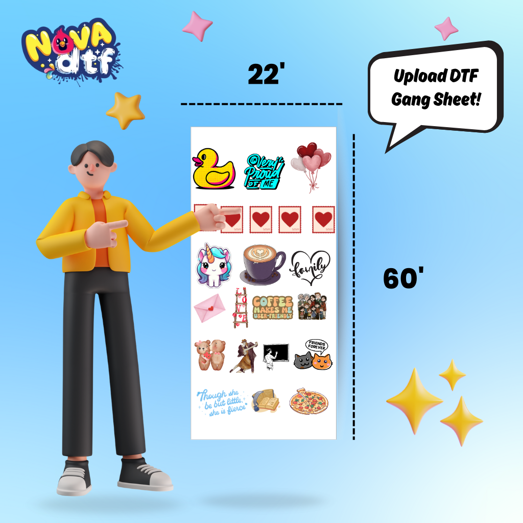 Upload DTF Transfer Gang Sheet