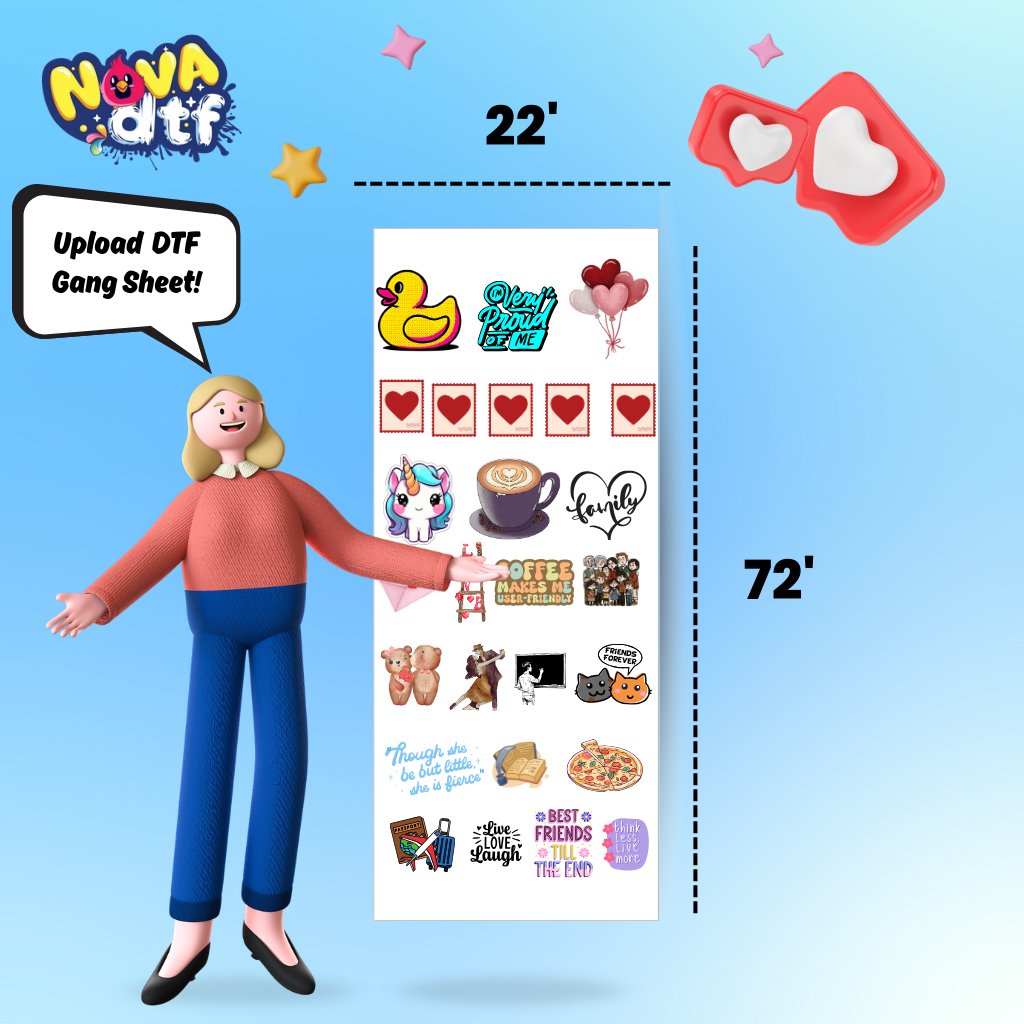 Upload DTF Transfer Gang Sheet