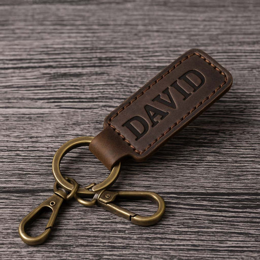 Custom Laser Engraved Leather Keychain