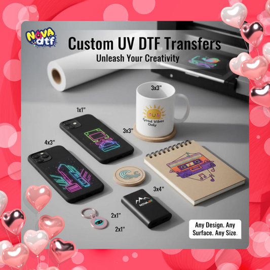 Custom UV DTF Transfers by Size - DTF NOVA