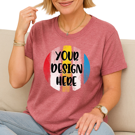 Custom BELLA+CANVAS Women's Relaxed Fit Heather CVC Tee - 6400CVC - DTF NOVA