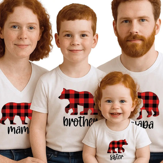 Buffalo Plaid Bear Family DTF Transfer – Christmas Matching Ready to Press Heat Transfer - DTF NOVA - Ready DTF Transfers - NOVA DTF