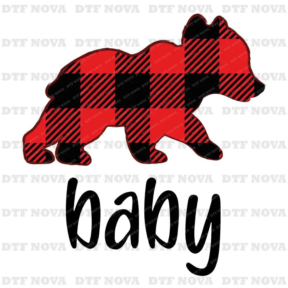 Buffalo Plaid Bear Family DTF Transfer – Christmas Matching Ready to Press Heat Transfer - DTF NOVA - Ready DTF Transfers - NOVA DTF