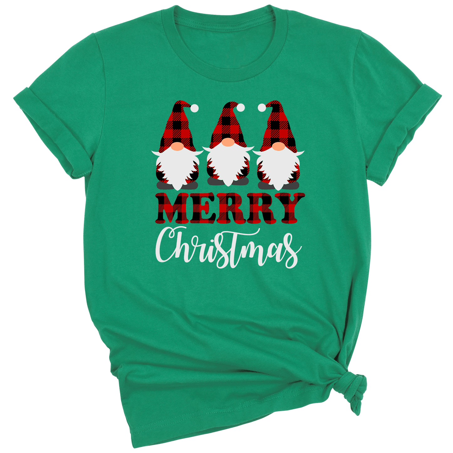 Buffalo Plaid Gnomes Merry Christmas DTF Transfer – Holiday Ready to Press - DTF NOVA