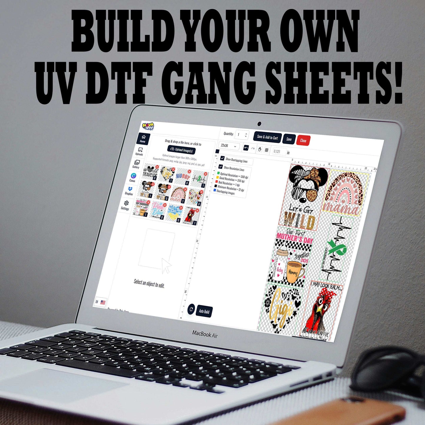Build Your Own UV DTF Gang Sheet - DTF NOVA