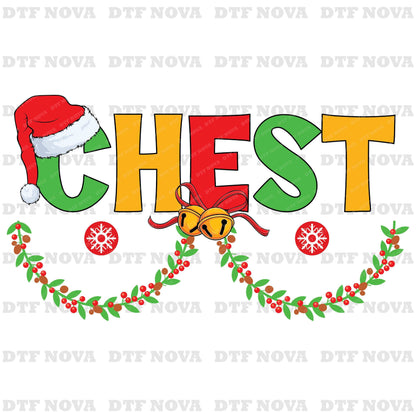 Chest Nuts Christmas DTF Transfer – Funny Couple Matching Holiday Ready to Press - DTF NOVA
