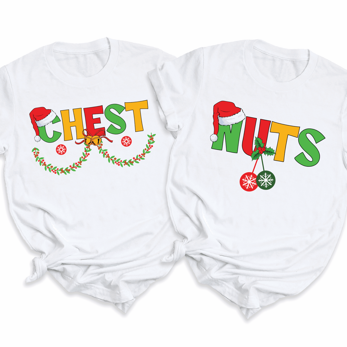 Chest Nuts Christmas DTF Transfer – Funny Couple Matching Holiday Ready to Press - DTF NOVA
