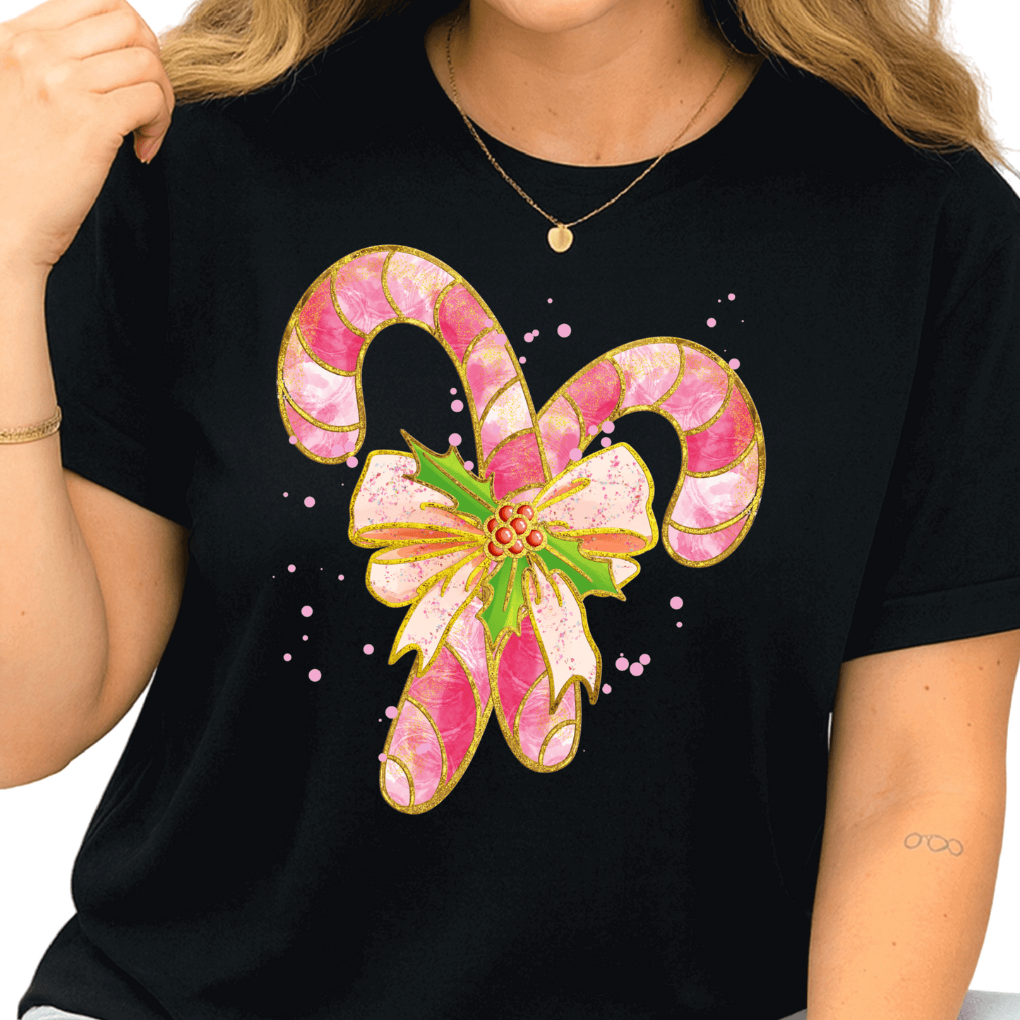 Christmas Candy Cane Bow DTF Transfer – Coquette Holiday Ready to Press - DTF NOVA