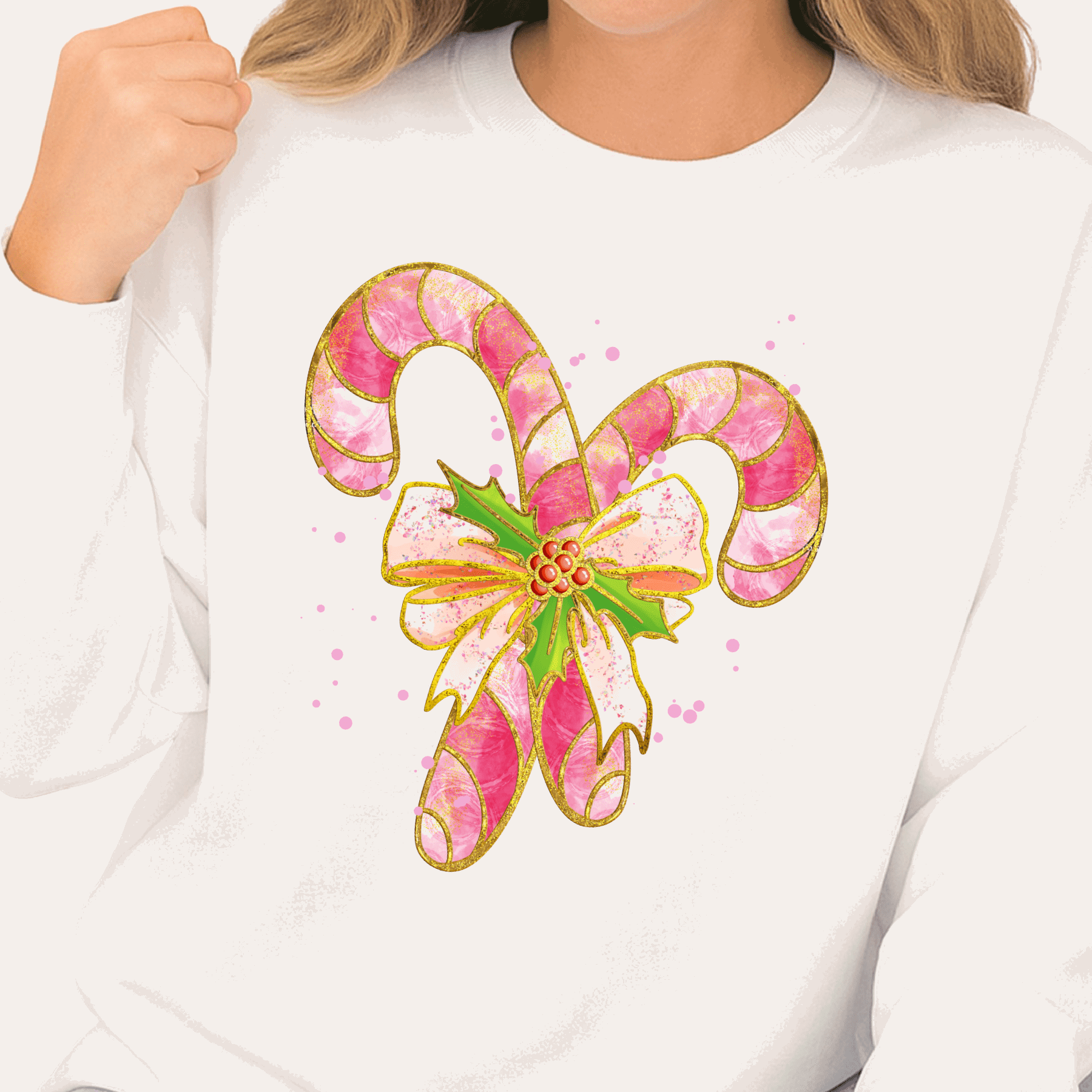 Christmas Candy Cane Bow DTF Transfer – Coquette Holiday Ready to Press - DTF NOVA