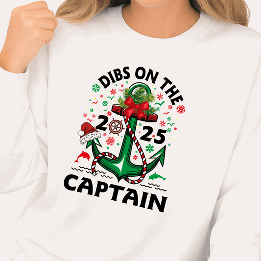 Christmas Dibs on the Captain DTF Transfer – Nautical Holiday Cruise Ready to Press Heat Transfer - DTF NOVA