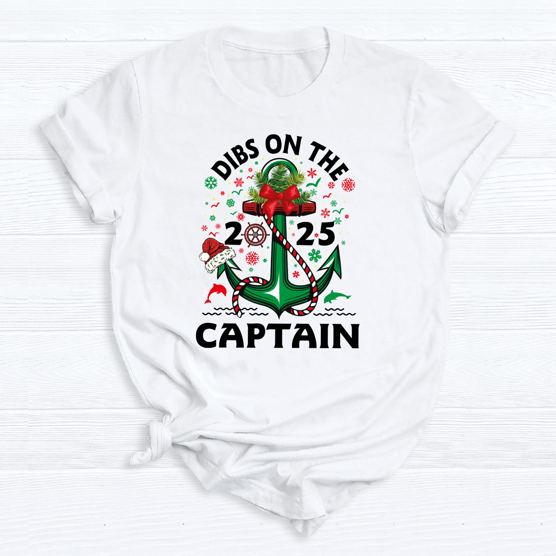 Christmas Dibs on the Captain DTF Transfer – Nautical Holiday Cruise Ready to Press Heat Transfer - DTF NOVA