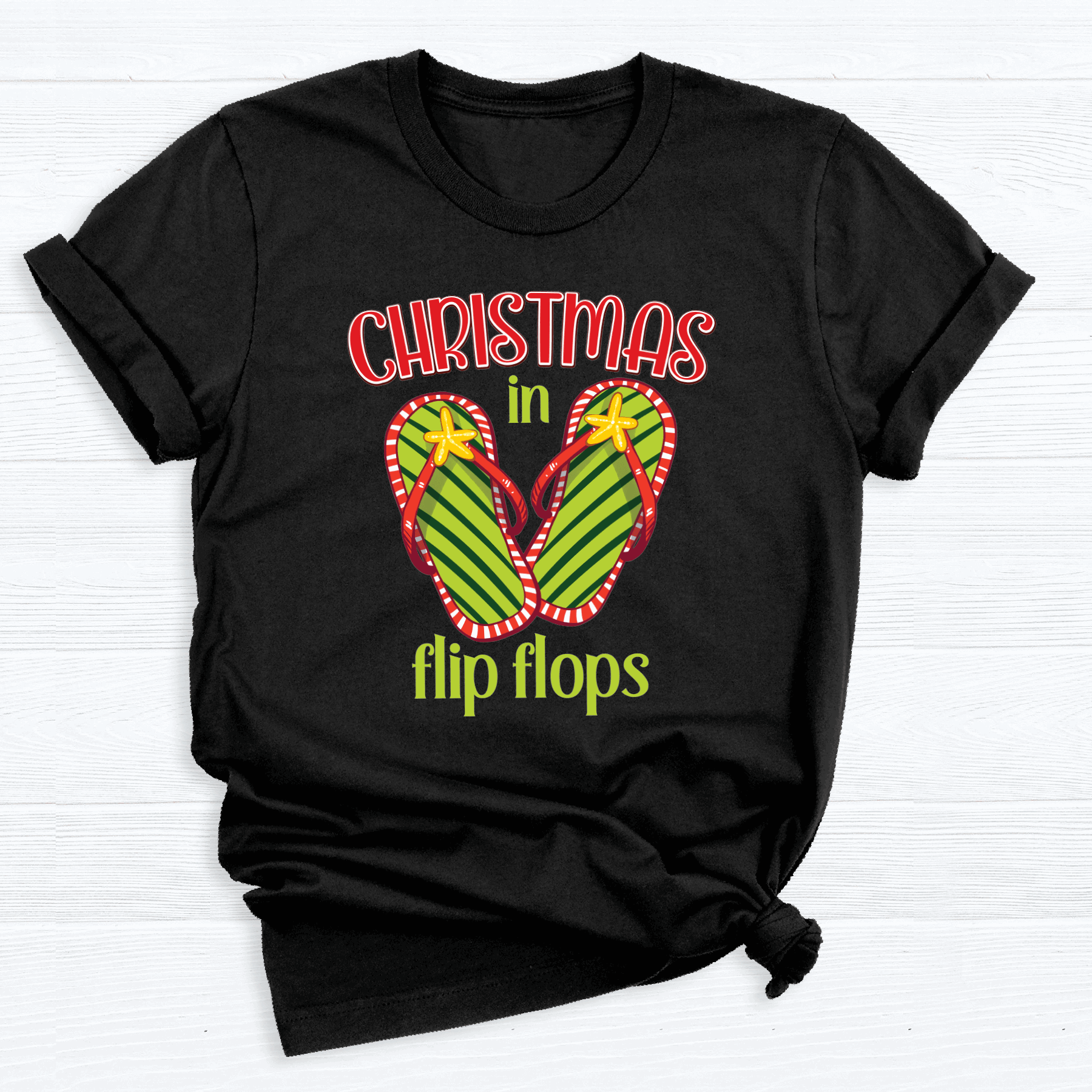 Christmas in Flip Flops DTF Transfer – Tropical Summer Christmas Ready to Press Heat Transfer - DTF NOVA