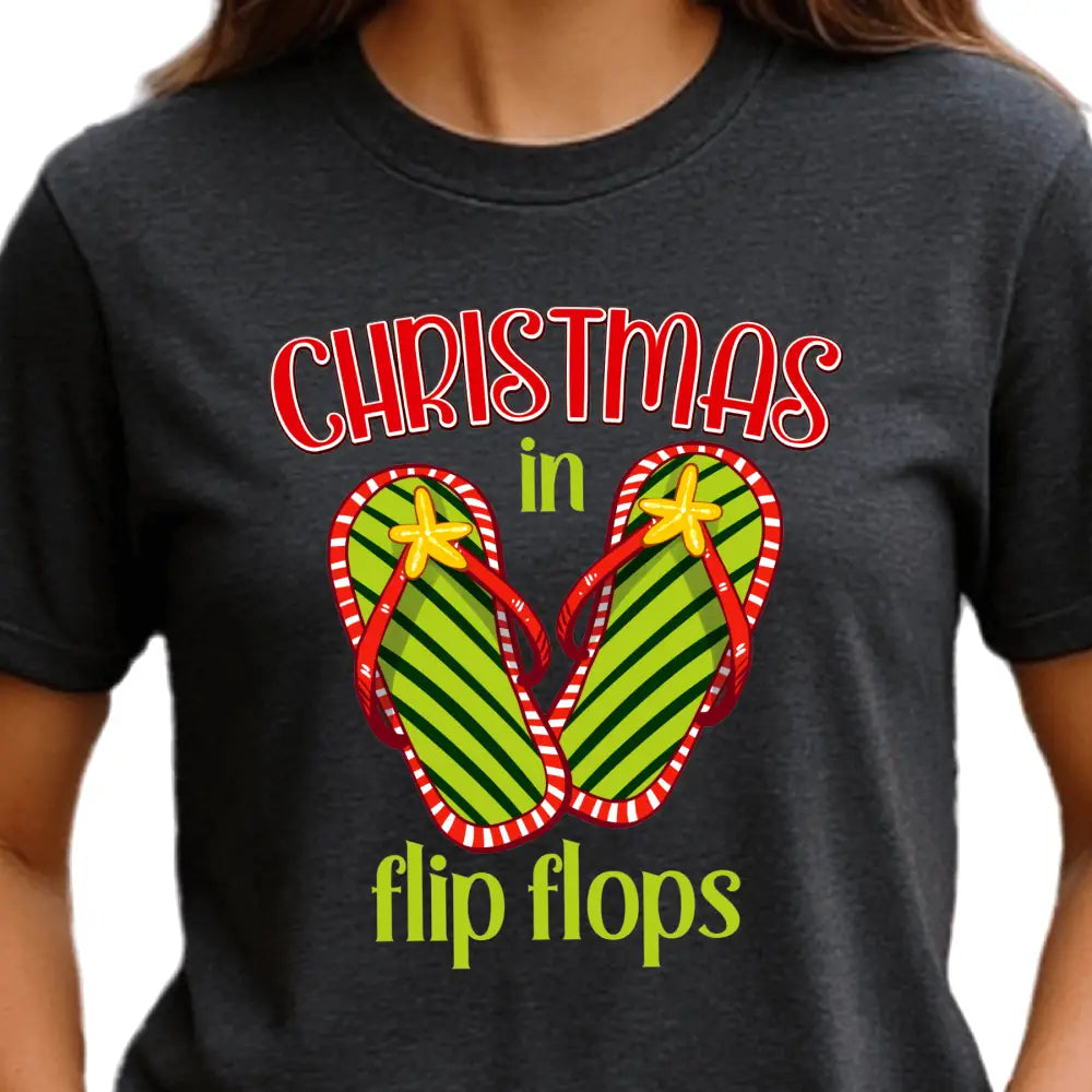 Christmas in Flip Flops DTF Transfer – Tropical Summer Christmas Ready to Press Heat Transfer - DTF NOVA