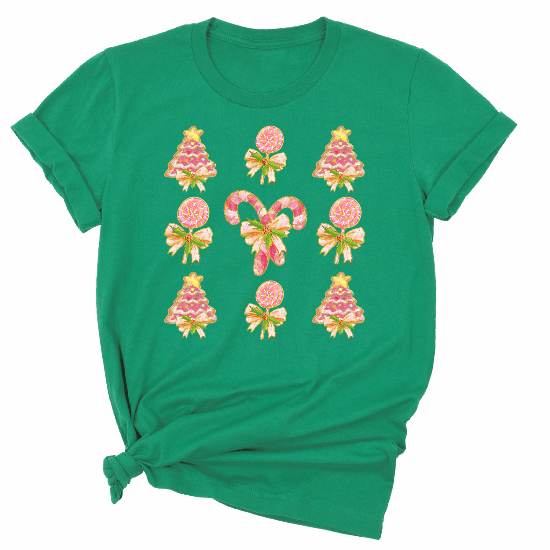 Christmas Lollipop DTF Transfer – Candy Cane Bow Holiday Ready to Press - DTF NOVA