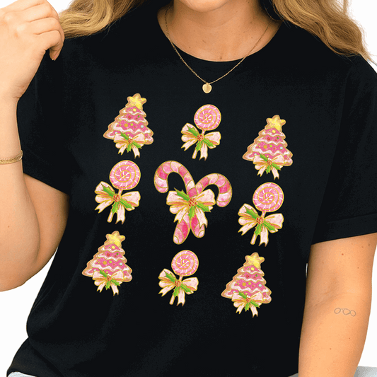 Christmas Lollipop DTF Transfer – Candy Cane Bow Holiday Ready to Press - DTF NOVA