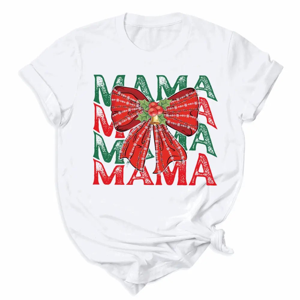 Christmas Mama DTF Transfer – Coquette Bow Holiday Ready to Press - DTF NOVA - Ready DTF Transfers - NOVA DTF