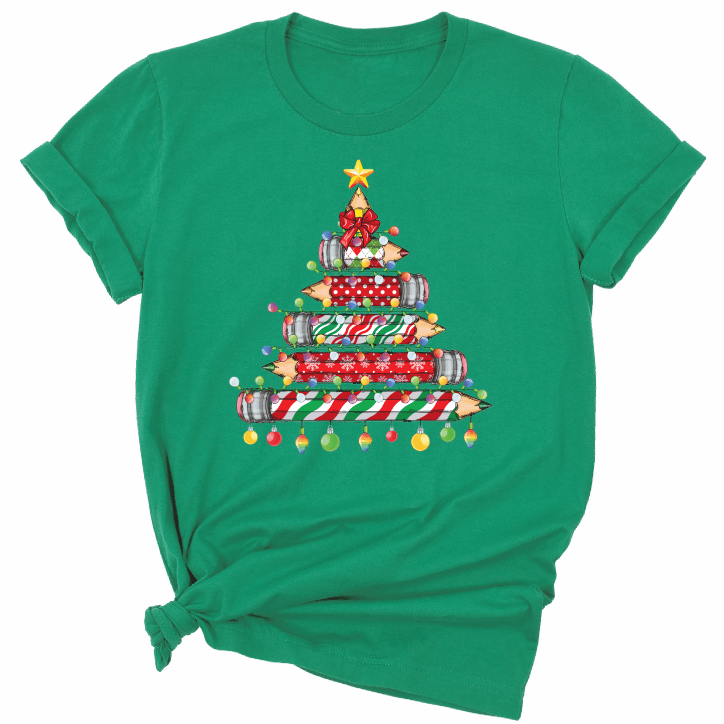Christmas Pencil Tree Teacher DTF Transfer – Ready to Press Heat Transfers - DTF NOVA