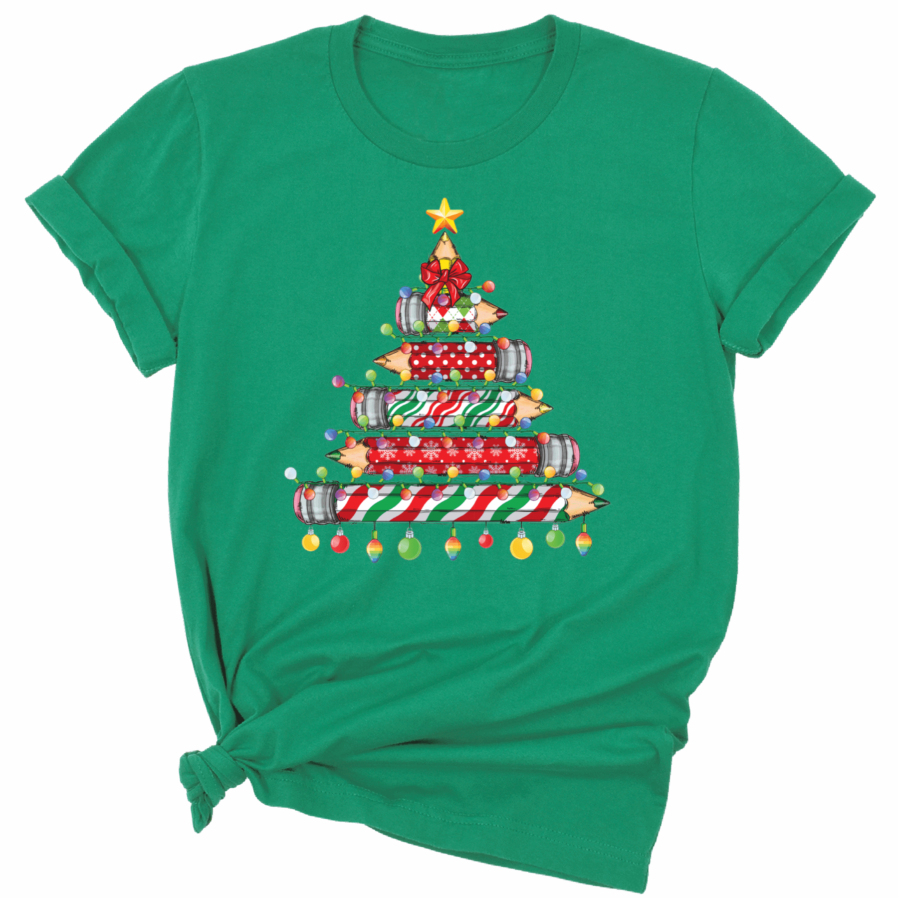 Christmas Pencil Tree Teacher DTF Transfer – Ready to Press Heat Transfers - DTF NOVA