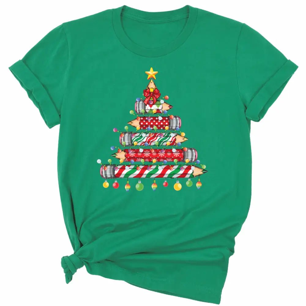 Christmas Pencil Tree Teacher DTF Transfer – Ready to Press Heat Transfers - DTF NOVA - Ready DTF Transfers - NOVA DTF