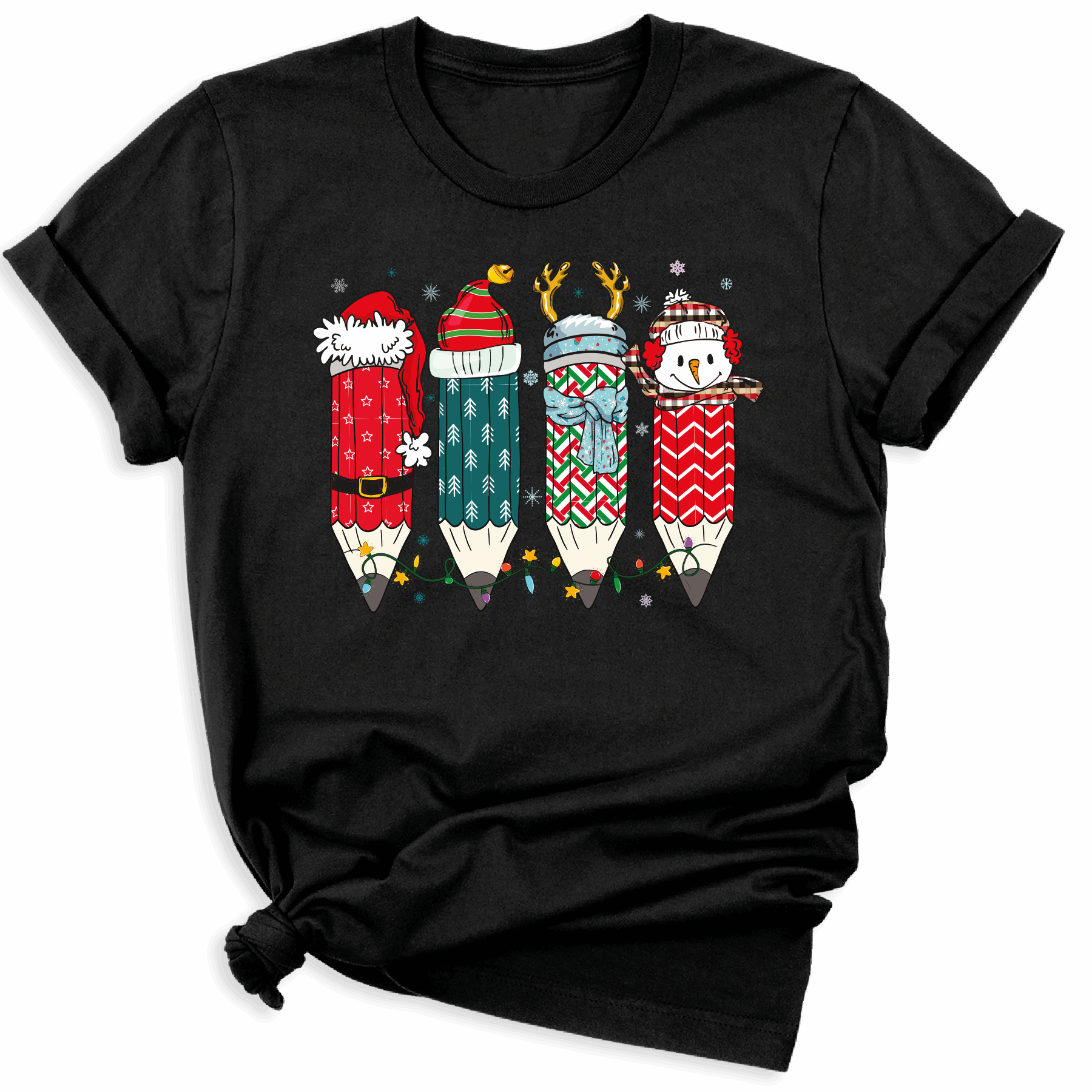 Christmas Teacher Pencil Tree DTF Transfer – Holiday Teacher Shirt Ready to Press - DTF NOVA