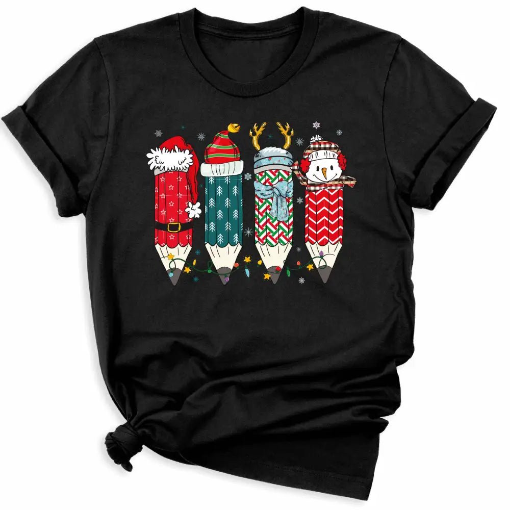 Christmas Teacher Pencil Tree DTF Transfer – Holiday Teacher Shirt Ready to Press - DTF NOVA - Ready DTF Transfers - NOVA DTF