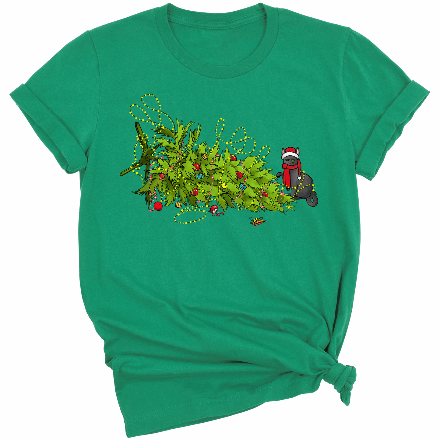 Christmas Tree Cat DTF Transfer – Funny Holiday Cat Mom Ready to Press Heat Transfer - DTF NOVA