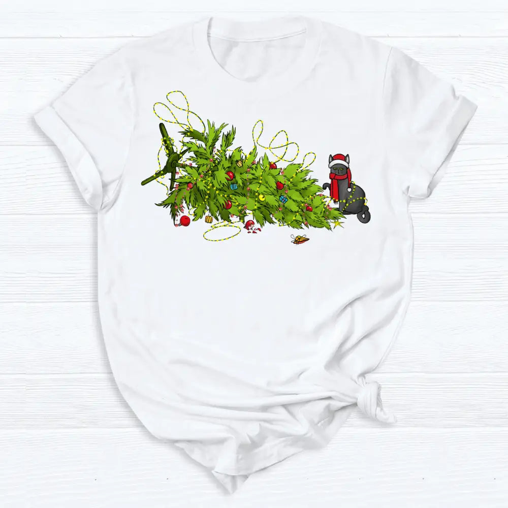 Christmas Tree Cat DTF Transfer – Funny Holiday Cat Mom Ready to Press Heat Transfer - DTF NOVA