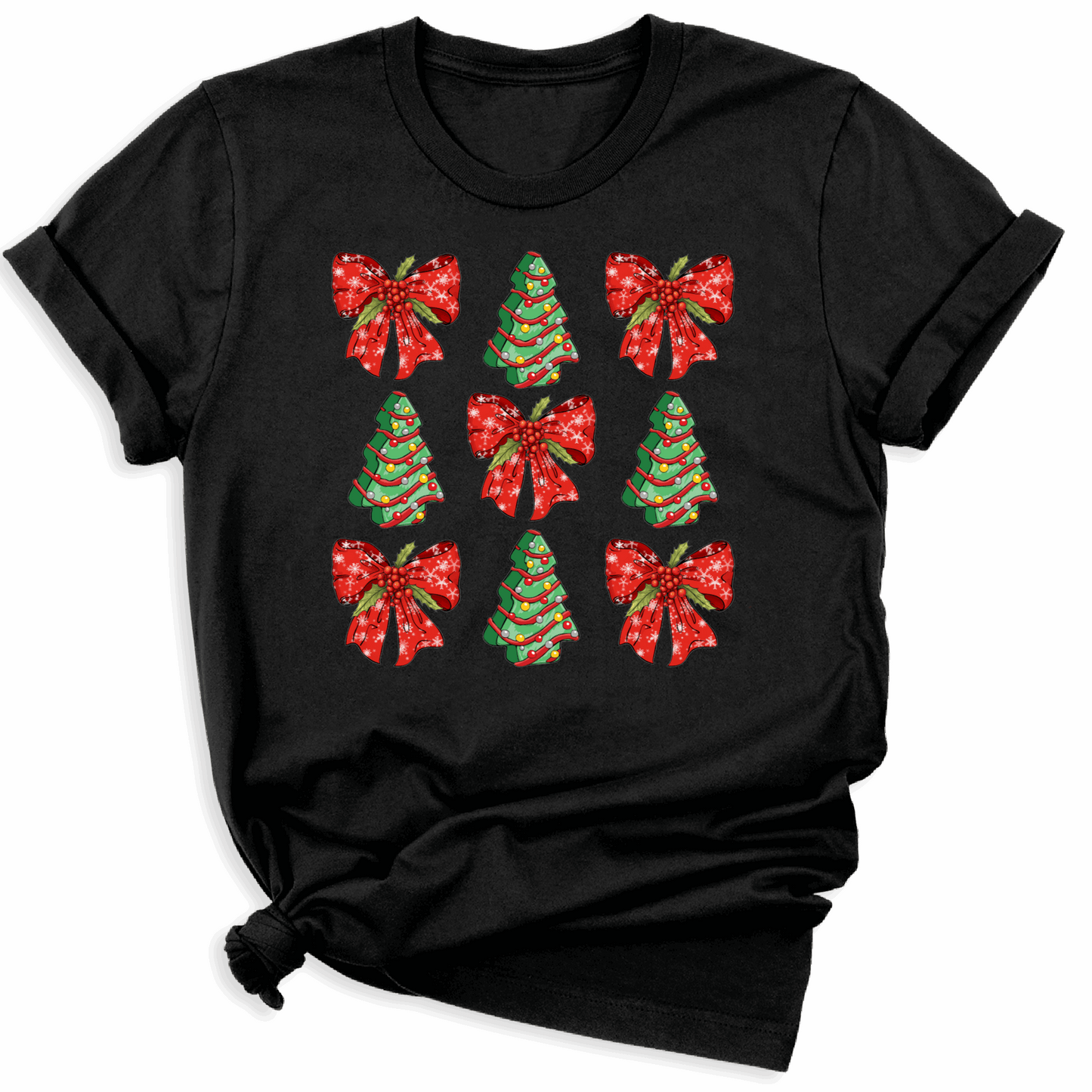 Coquette Bow Christmas Tree DTF Transfer – Girly Holiday Ready to Press - DTF NOVA