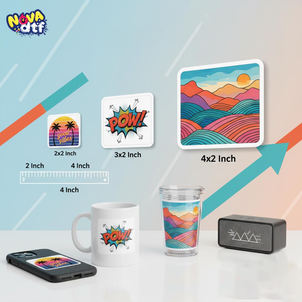 Custom UV DTF Transfers by Size