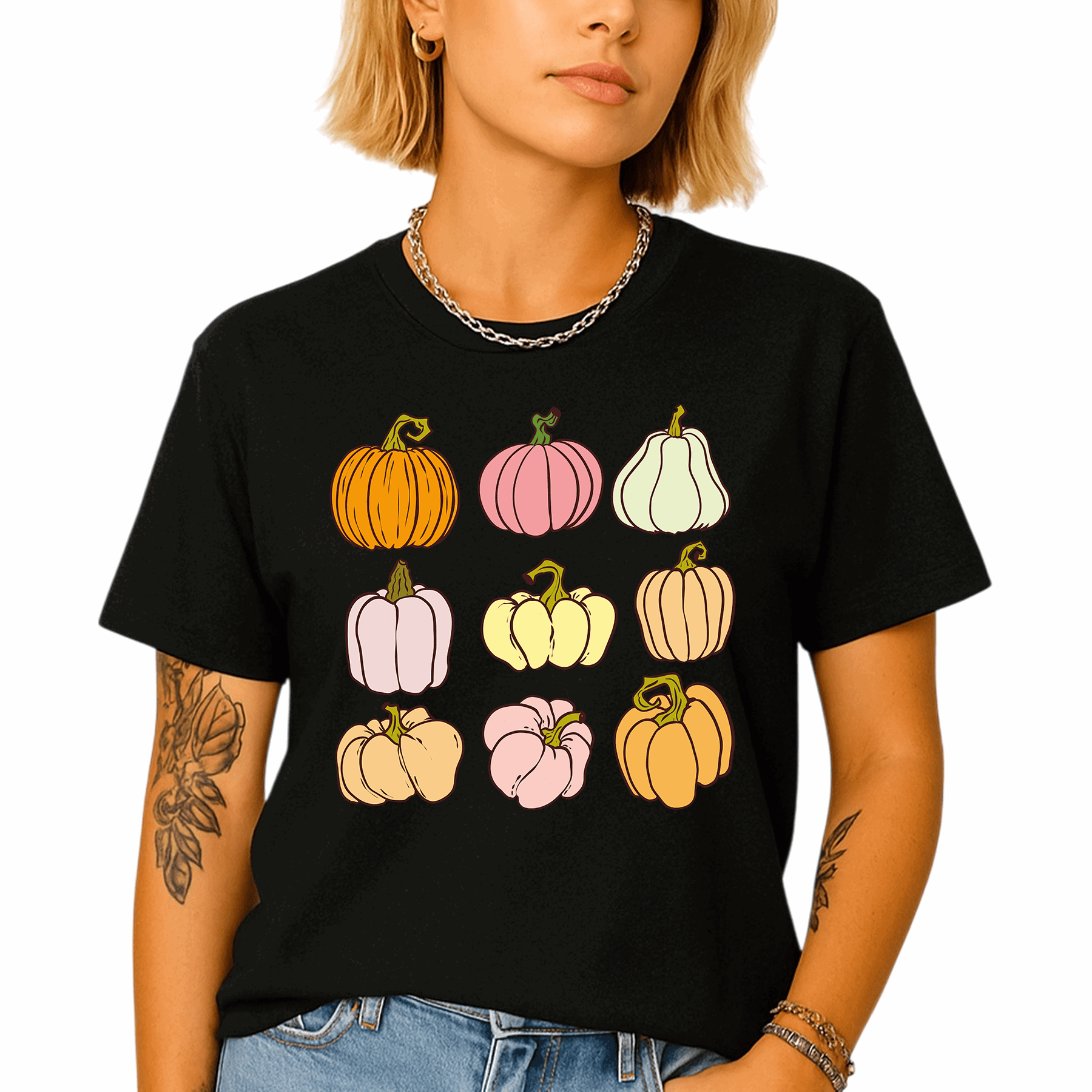 Fall Pumpkin DTF Transfer | Ready to Press Autumn Pumpkins Heat Transfer | Thanksgiving & Halloween DTF Design - DTF NOVA