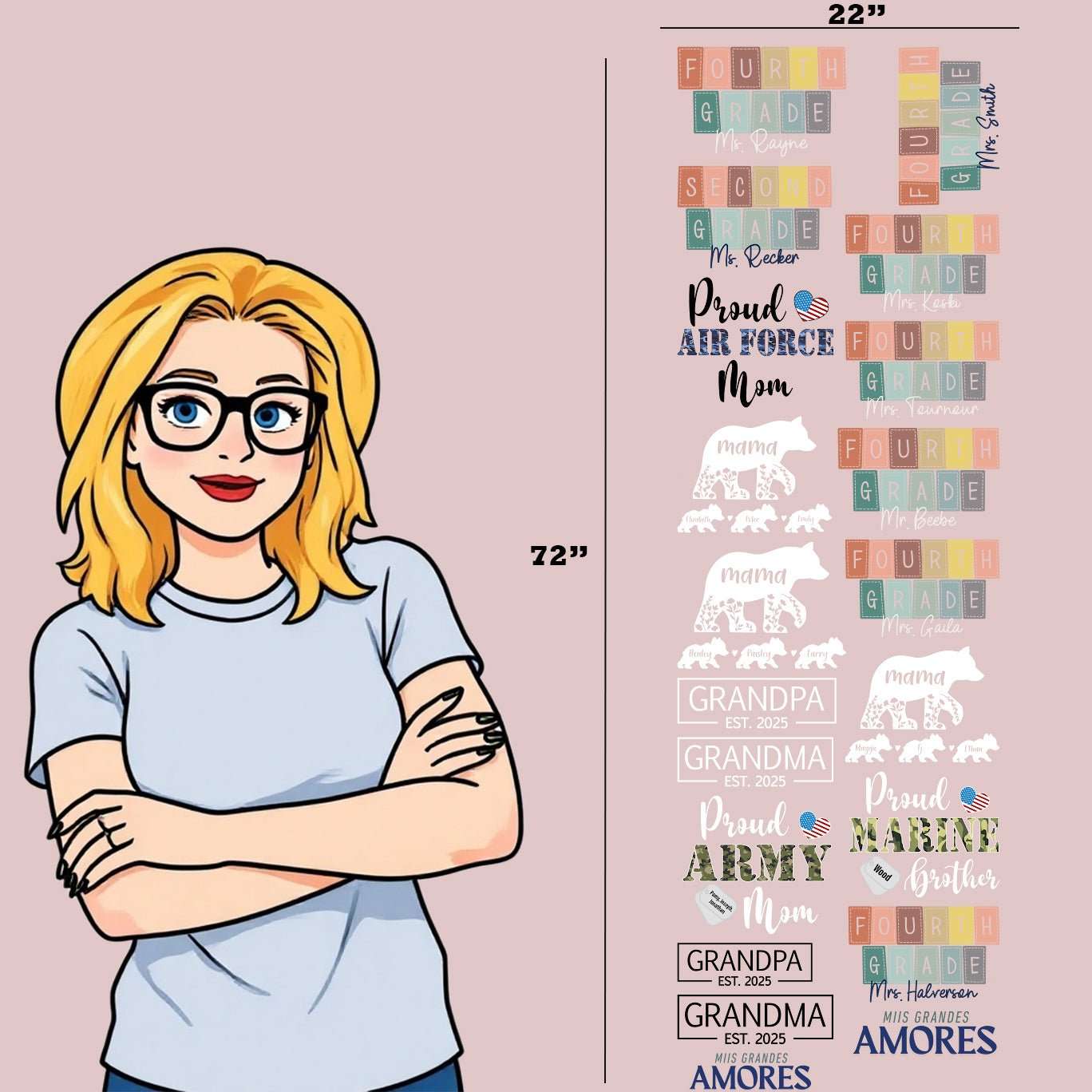 Flexible Upload DTF Transfer Gang Sheet ( Custom Size ) - DTF NOVA