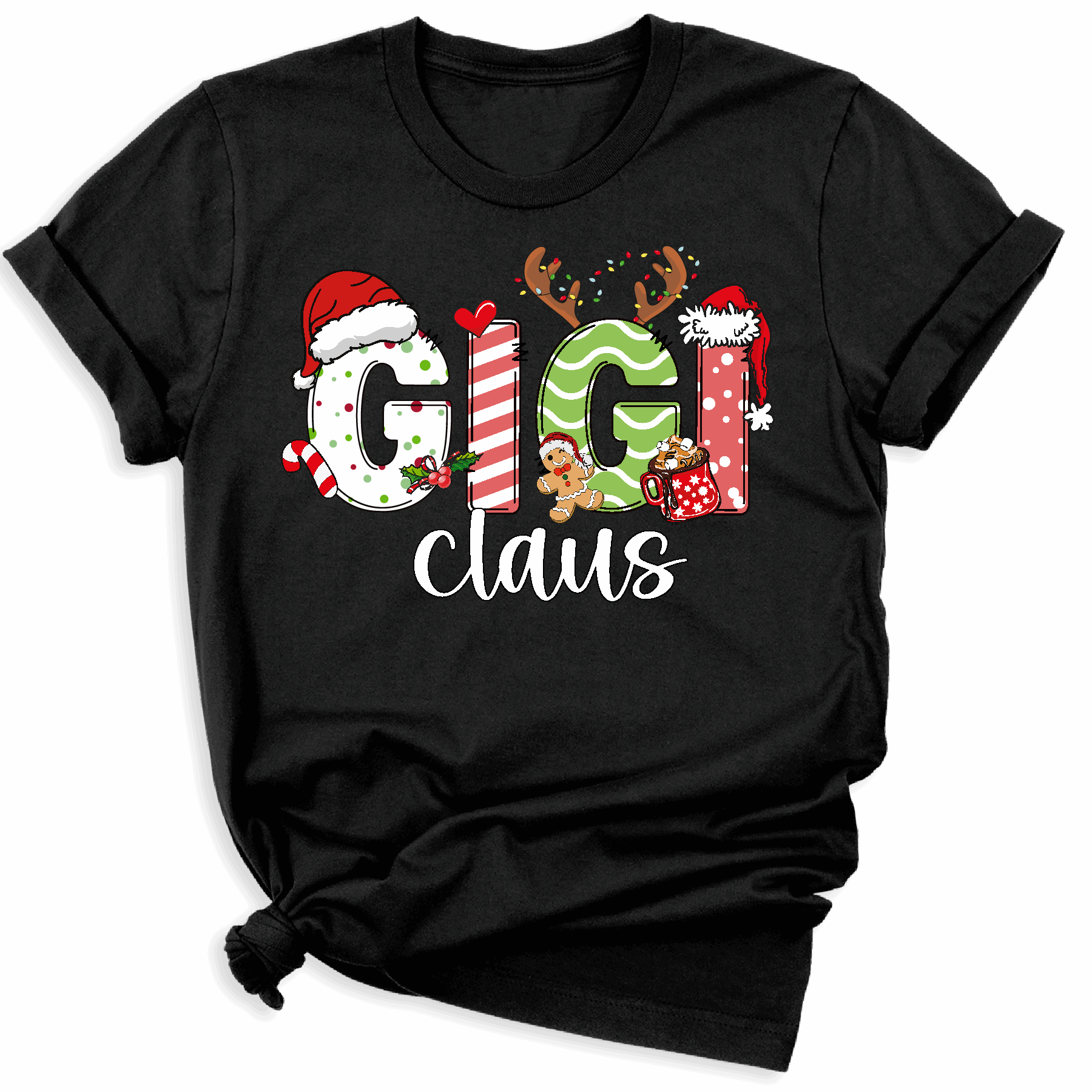 Gigi Claus DTF Transfer – Mama & Grandma Christmas Shirt Ready to Press - DTF NOVA