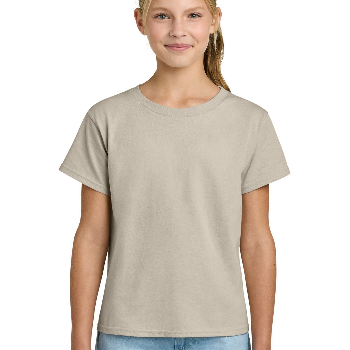 Custom printed Gildan Youth Light Cotton T-Shirt – Sand