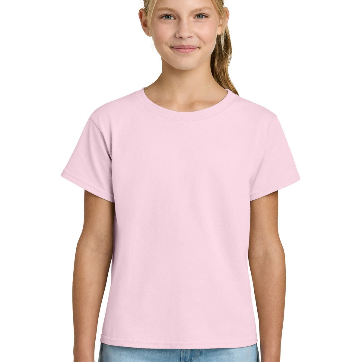 Custom printed Gildan Youth Light Cotton T-Shirt – Light Pink