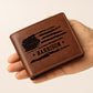 Personalized RFID Leather Wallet – Light Brown