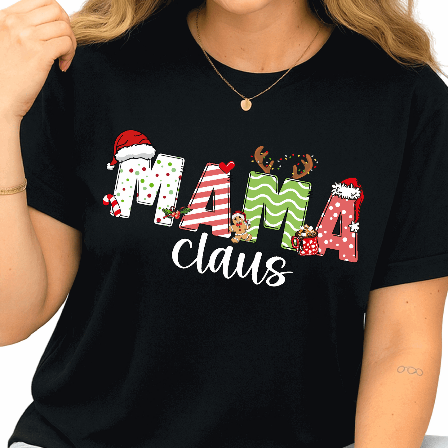 Mama Claus DTF Transfer – Christmas Family Shirt Ready to Press - DTF NOVA
