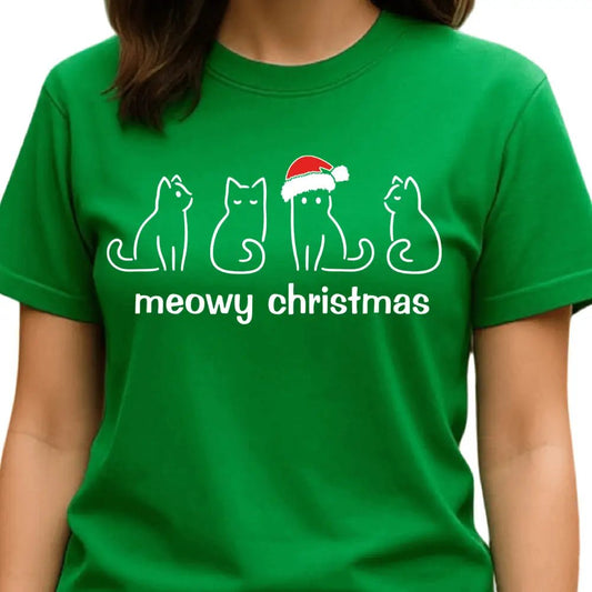 Meowy Christmas Cat DTF Transfer – Ready to Press Heat Transfers - DTF NOVA - Ready DTF Transfers - NOVA DTF