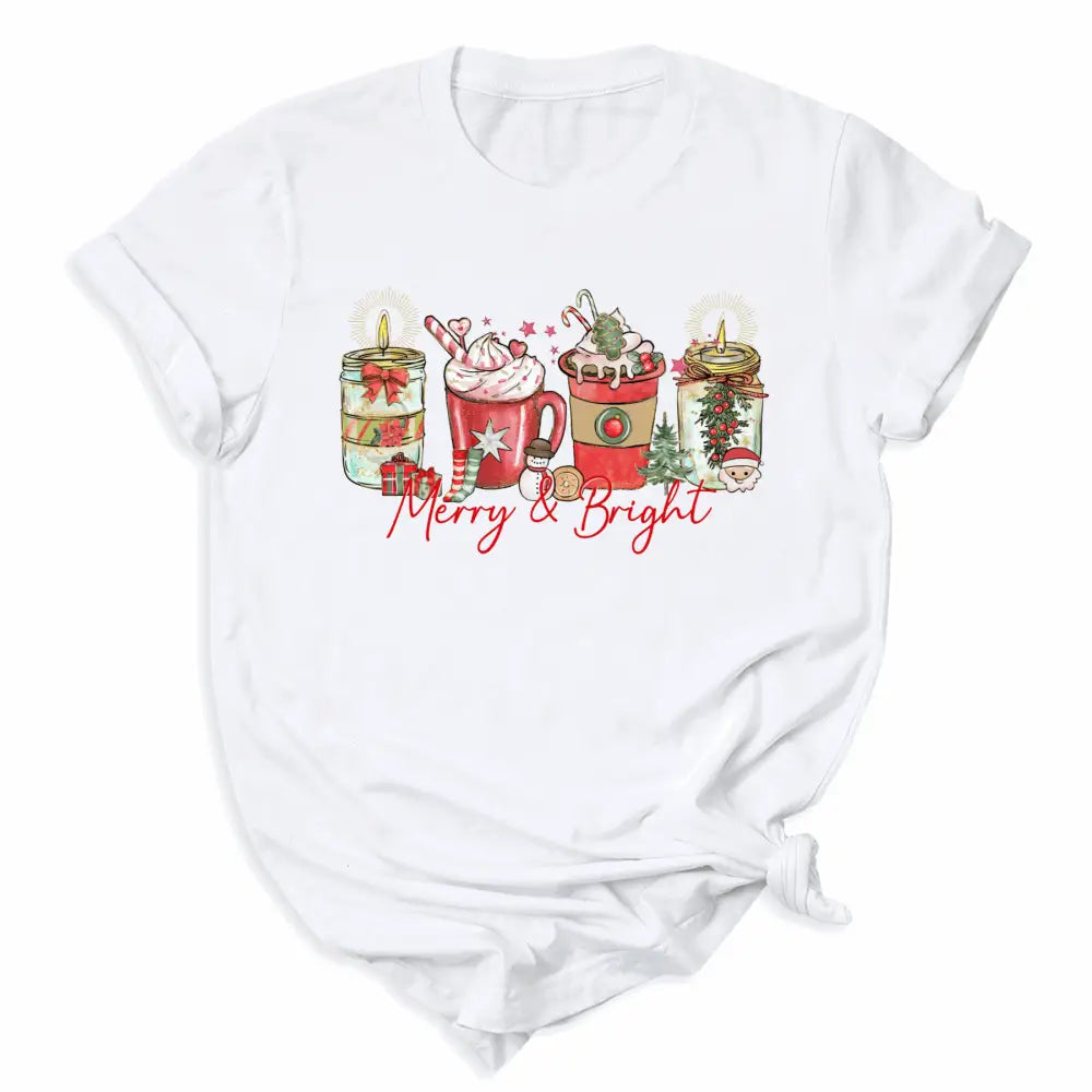 Merry and Bright Christmas Coffee DTF Transfer – Ready to Press Heat Transfers - DTF NOVA