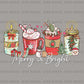 Merry and Bright Christmas Coffee DTF Transfer – Ready to Press Heat Transfers - DTF NOVA