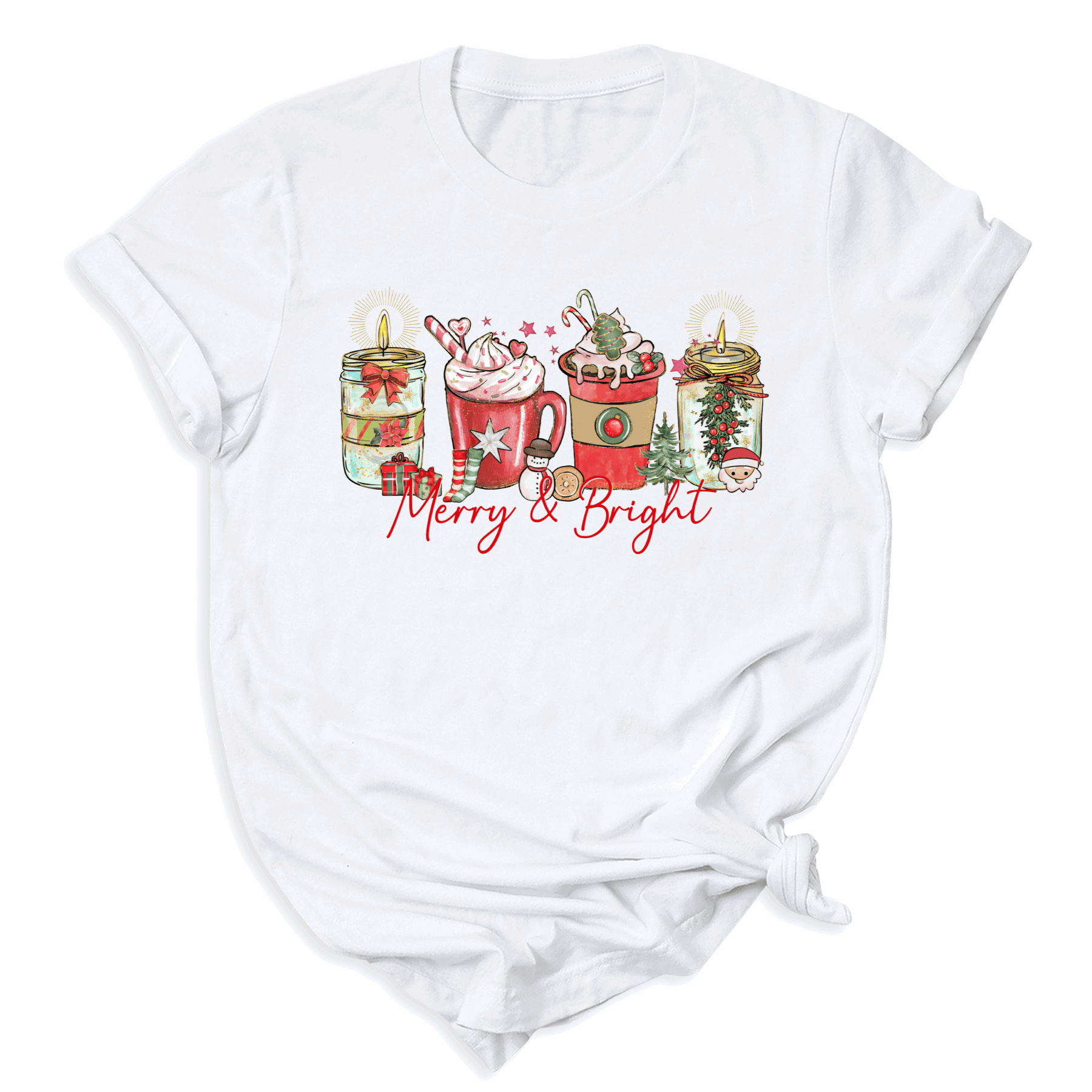 Merry and Bright Christmas Coffee DTF Transfer – Ready to Press Heat Transfers - DTF NOVA