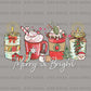 Merry and Bright Christmas Coffee DTF Transfer – Ready to Press Heat Transfers - DTF NOVA - Ready DTF Transfers - NOVA DTF