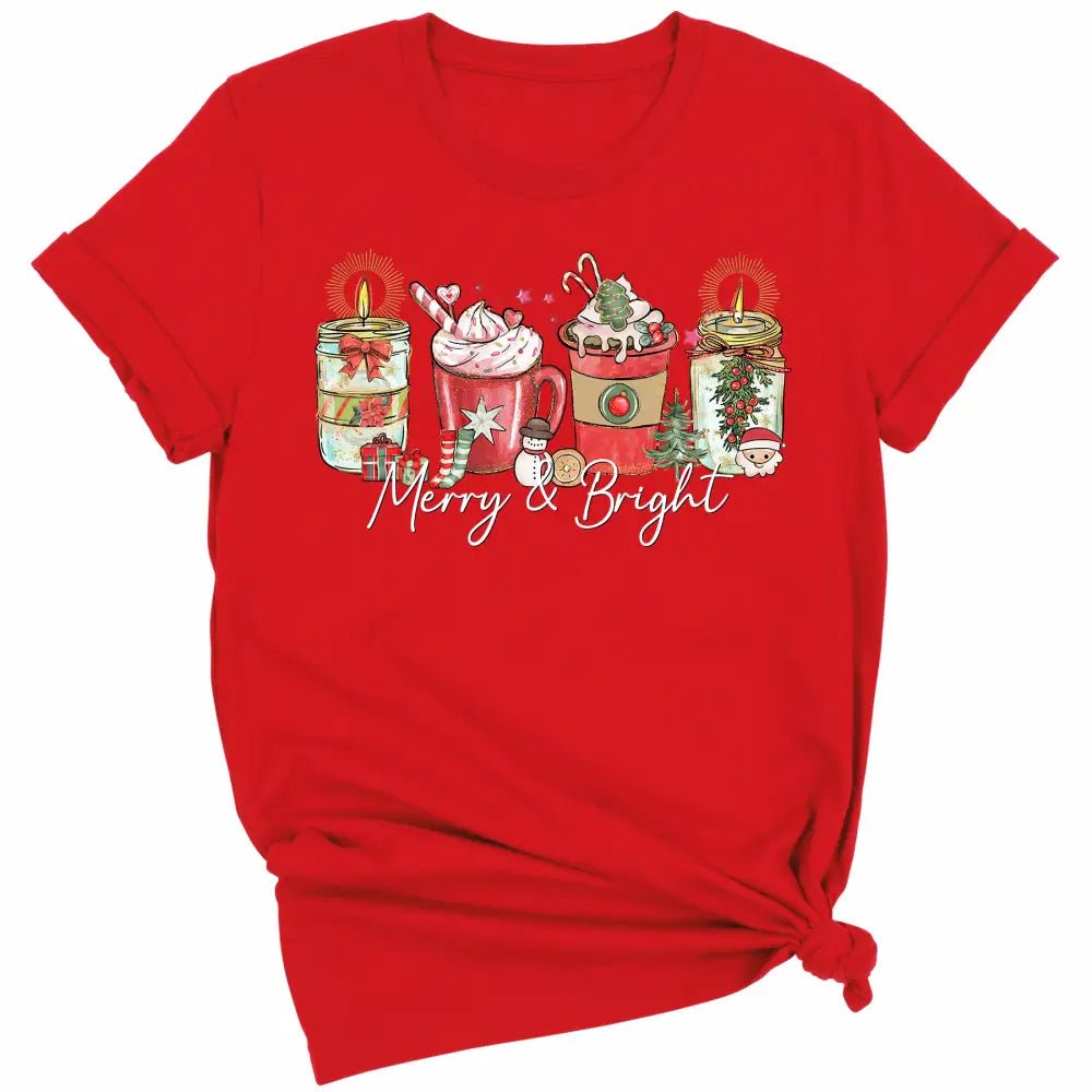 Merry and Bright Christmas Coffee DTF Transfer – Ready to Press Heat Transfers - DTF NOVA - Ready DTF Transfers - NOVA DTF