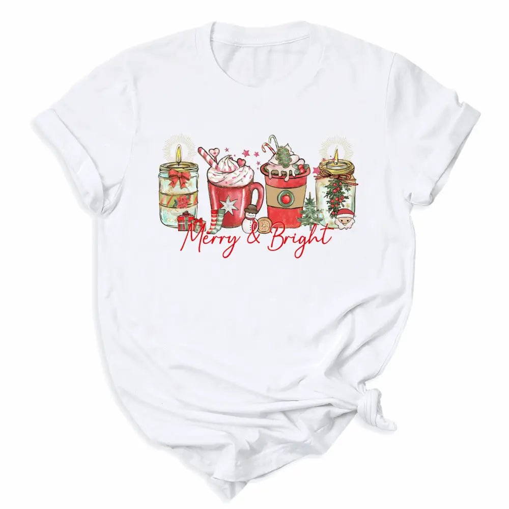 Merry and Bright Christmas Coffee DTF Transfer – Ready to Press Heat Transfers - DTF NOVA - Ready DTF Transfers - NOVA DTF